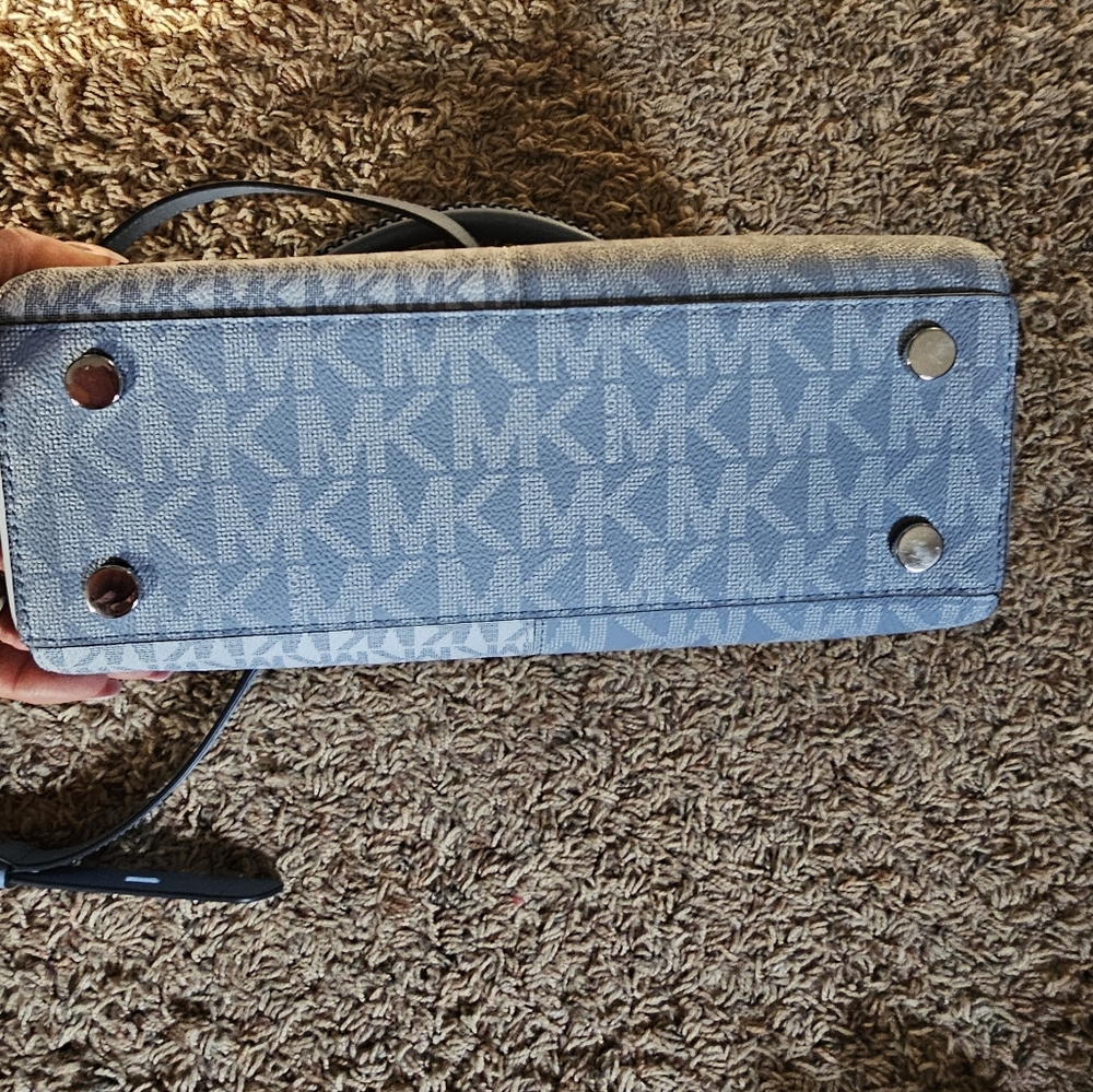 Michael Kors Blue Monogram Shoulder Bag - Picture 4 of 8
